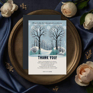 Dreamy Winter Forest Snowflakes Baby Shower Thank You Card