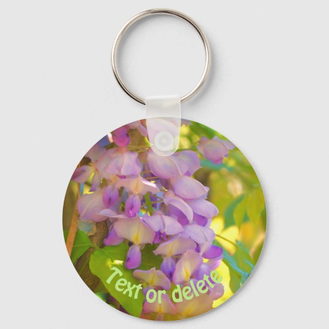 Dreamy Wisteria Flower Personalized Keychain (Front)