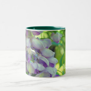 Dreamy Wisteria Flower Personalized Two-Tone Coffee Mug