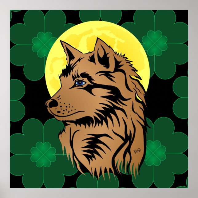 dreamy wolf puppy poster (Front)