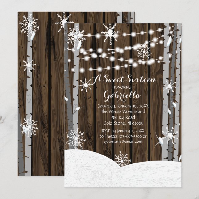 Dreamy Woodland Forest Sweet16 Birthday Invitation (Front/Back)