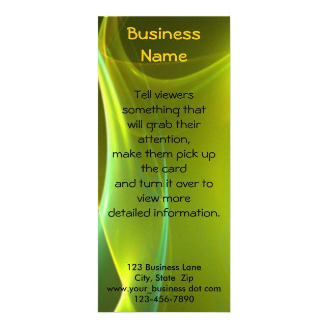 Dreamy Yellow and Green Sweep Rack Card (Front)