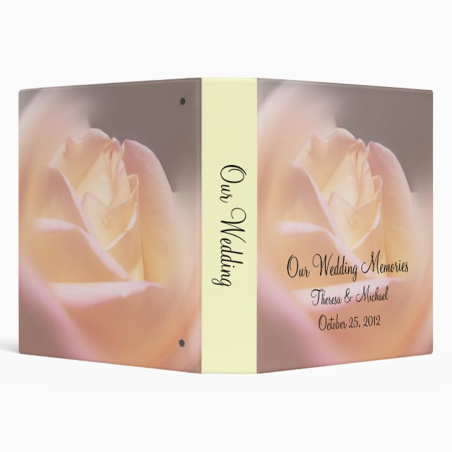 Dreamy Yellow Rose Wedding Personalized Binder (Background)