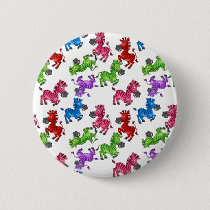 Dreamy Zebra World 2 Inch Round Button