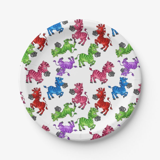 Dreamy Zebra World  Paper Plate (Front)
