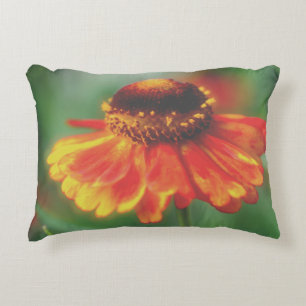 Dreamy Zinnia Flower Accent Pillow