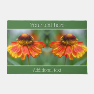 Dreamy Zinnia Flower Personalized Doormat