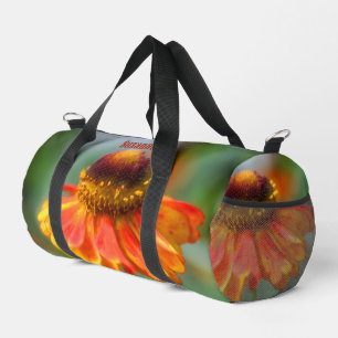 Dreamy Zinnia Flower Personalized Duffle Bag