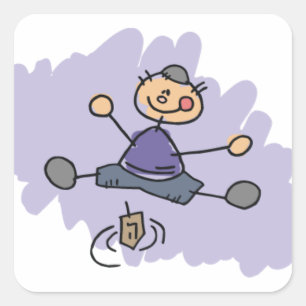 Dreidel Boy Square Sticker