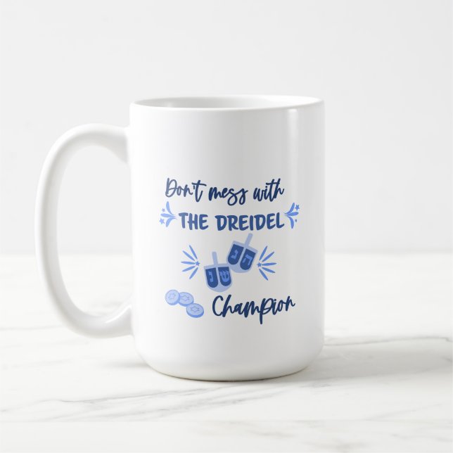 Dreidel Champion Humour Hanoukka Mug (Gauche)