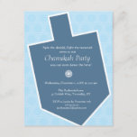 Dreidel Chanukah Party Invitation<br><div class="desc">Dreidels are part of the Hanukkah fun so show that with this Hanukkah invitation. A cobalt blue dreidel takes up most of the invitation's front against a subtle Star of David blue background. All your customized party information goes inside the dreidel. Available in alternate colours with matching products.</div>