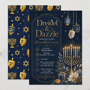 Dreidel & Dazzle Hanukkah Soirée Invitation