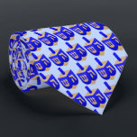 Dreidel, Dreidel, Dreidel Tie<br><div class="desc">Men’s light blue tie with an image of royal blue and gold dreidels. See the entire Hanukkah Tie collection under the ACCESSORIES category in the HOLIDAYS section.</div>