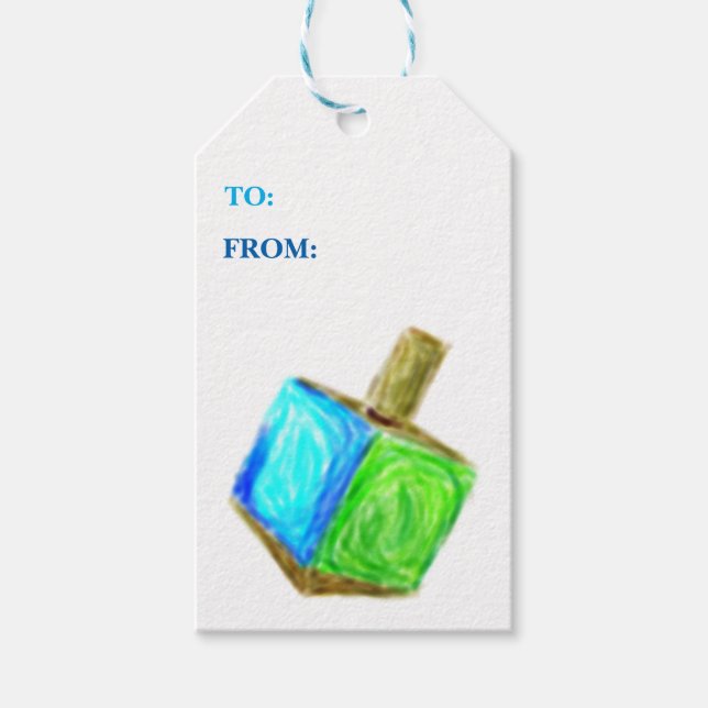 Dreidel Gift Tag-Vertical Tags (Front)