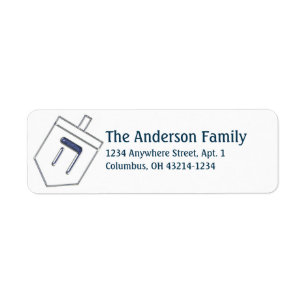 Dreidel Hanoukka Étiquettes de adresse d10