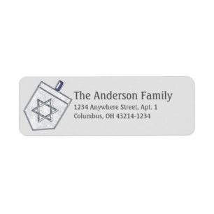 Dreidel Hanoukka Étiquettes de adresse d13