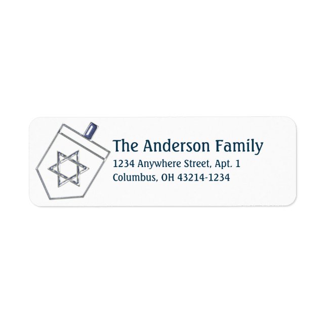 Dreidel Hanoukka Étiquettes de adresse d9 (Devant)