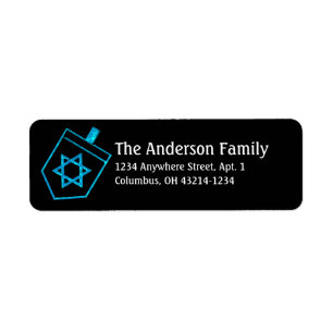 Dreidel Hanukkah Address Labels d1