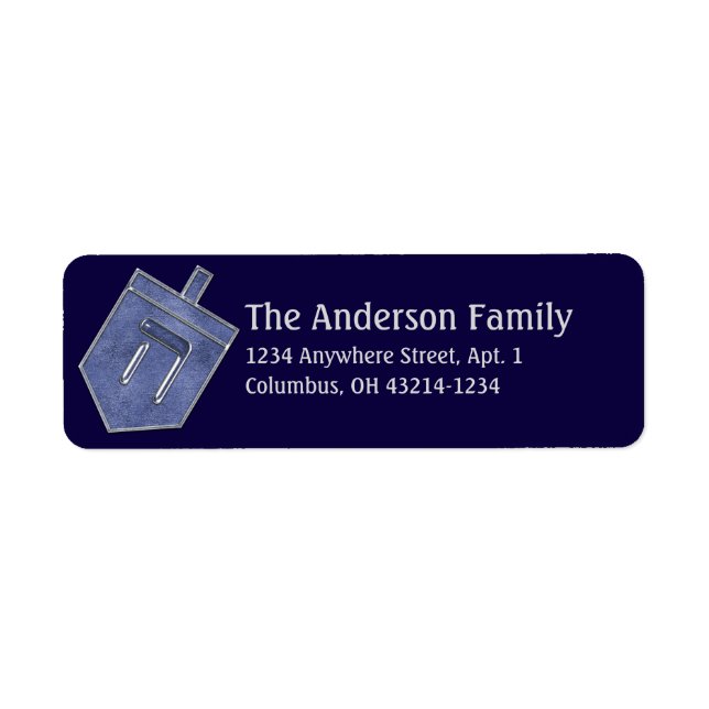 Dreidel Hanukkah Address Labels d11 (Front)