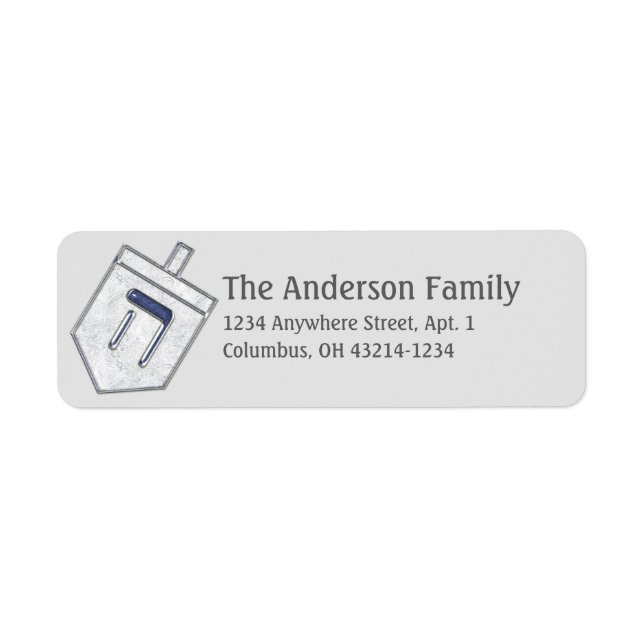 Dreidel Hanukkah Address Labels d14 (Front)