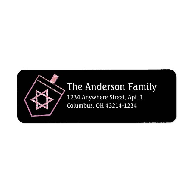 Dreidel Hanukkah Address Labels d6 (Front)
