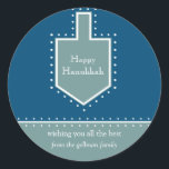 Dreidel Hanukkah Gift Message Sticker<br><div class="desc">A Star of David outlined by white dotts serves as a frame for your holiday personal message. What a great Hanukkah sticker to place on gifts for your child's teacher,  the mailman,  doorman or delivery person. Available in alternate colours with matching products.       


com</div>