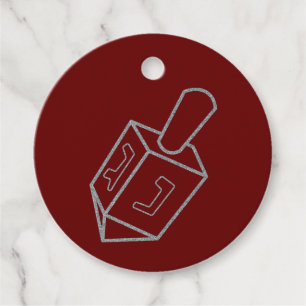 Dreidel Hanukkah Glitter Favour Tags
