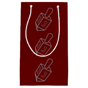 Dreidel Hanukkah Glitter Small Gift Bag