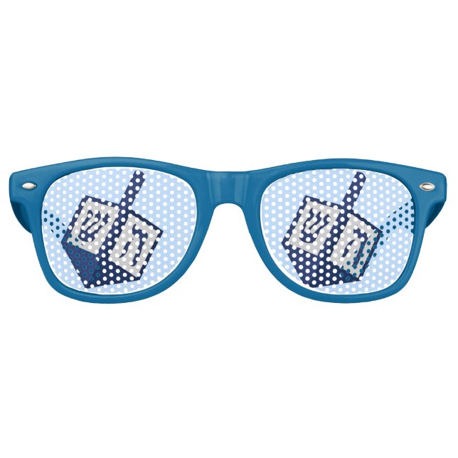 Dreidel Hanukkah Party Retro Sunglasses (Front)