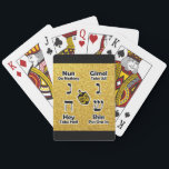 Dreidel Instructions (Gold Glitter) Playing Cards<br><div class="desc">Fun and convenient way to keep instructions for playing the Jewish children's game of dreidel at hand! Nice Hanukkah or Mitzvah gift or party favour. Also available in silver glitter or blue starburst.</div>