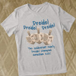Dreidel Rustic Oak Champion Hanukkah Funny Tri-Blend Shirt<br><div class="desc">A funny Dreidel Dreidel Dreidel T-Shirts with personalized text is a great treat for yourself or as a gift for everyone in the family on one of the eight nights of Chanukah. Three faux oak wood dreidels twirl in the centre of the tee shirt and are surrounded by text in...</div>