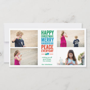 Dreidel Tree x4 Holiday Card