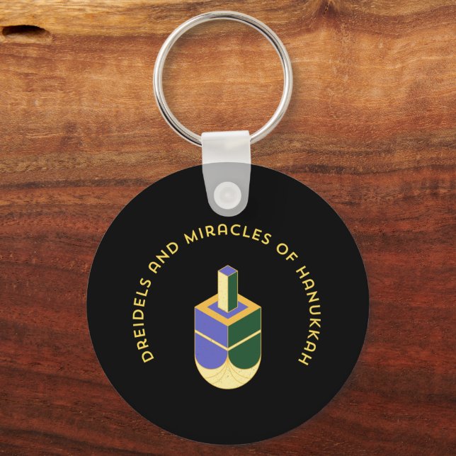 DREIDELS AND MIRACLES OF HANUKKAH KEYCHAIN (Back)
