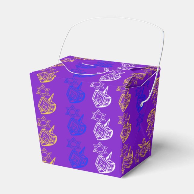 Dreidels + Stars Favor Box (Front Side)