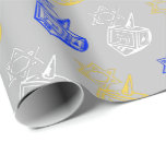 Dreidels Stars Wrapping Paper<br><div class="desc">Dreidels Stars
Change the background colour to make it your own!</div>