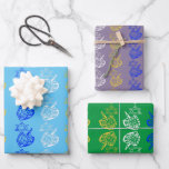 Dreidels Stars Wrapping Paper Sheets<br><div class="desc">Dreidels Stars
Change the background colour to make it your own!</div>