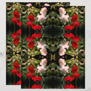 Drenched Red And White Roses Scrapbook Paper