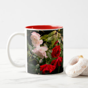 Drenched Roses Personalized Two-Tone Coffee Mug
