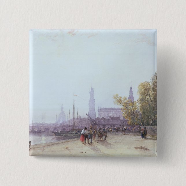 Dresden 2 Inch Square Button (Front)