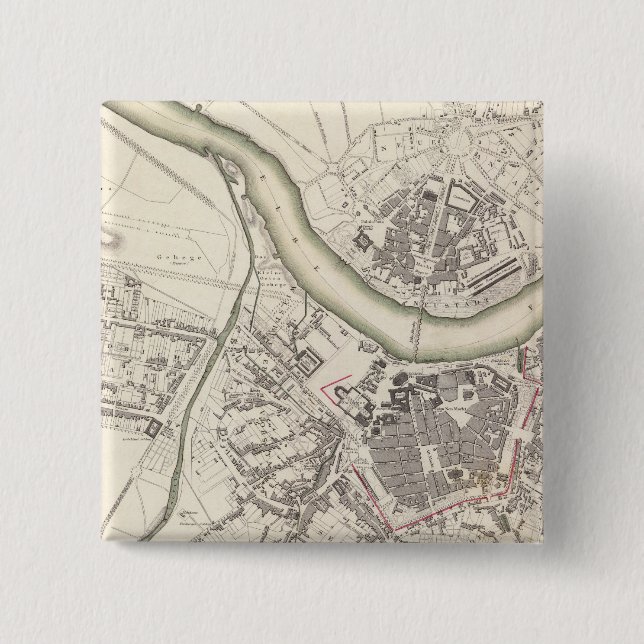 Dresden 2 Inch Square Button (Front)