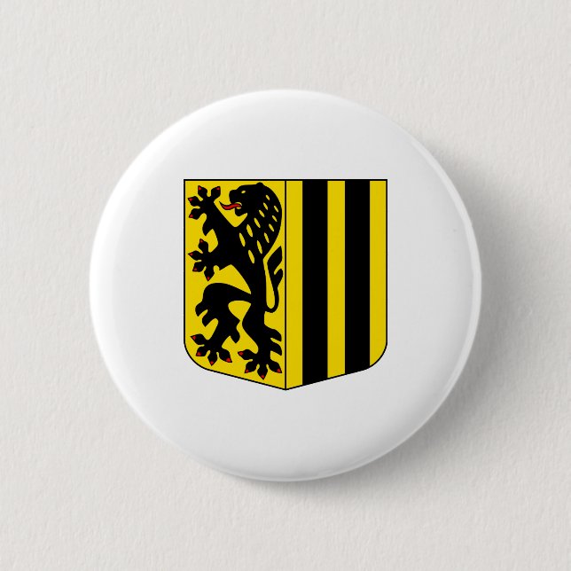 Dresden Coat Arms official Germany Saxony Symbol 2 Inch Round Button (Front)