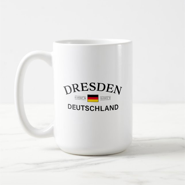 Dresden Deutschland Coordinates German Coffee Mug (Left)