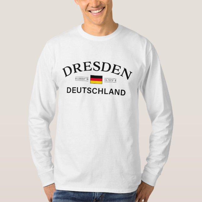 Dresden Deutschland Coordinates German T-Shirt (Front)