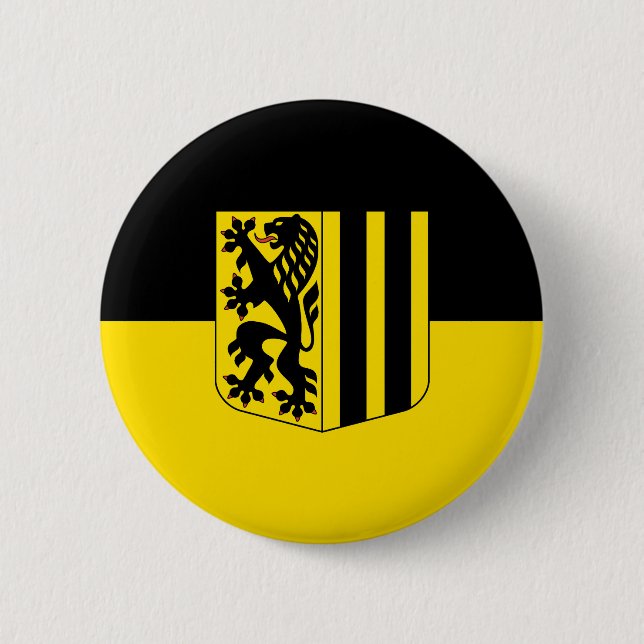 Dresden emblem Germany flag symbol coat arms 2 Inch Round Button (Front)