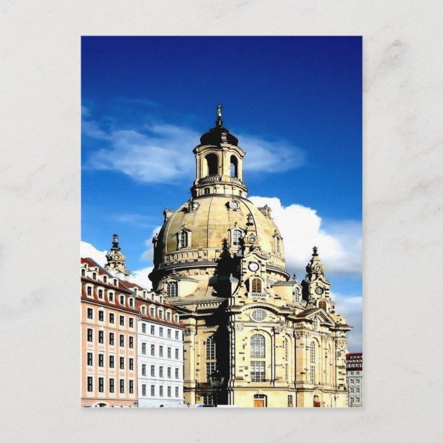dresden frauenkirche history and city postcard (Front)