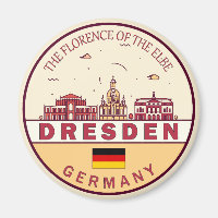 Dresden Germany City Skyline Emblem