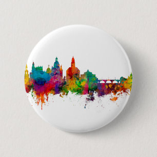 Dresden Germany Skyline 2 Inch Round Button