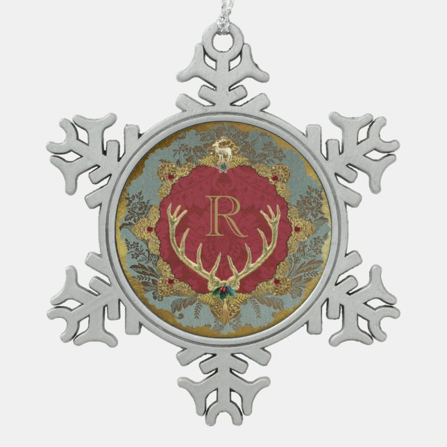 Dresden 'Lordly' Snowflake Frame Ornament (Front)