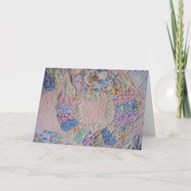 Dresden Plate Carte pour notes des années 1930 vin (Devant)