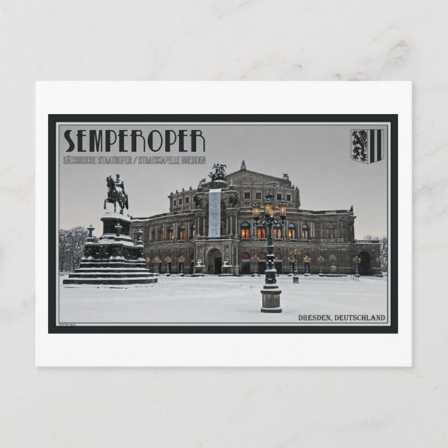 Dresden - Semperoper Winter Postcard (Front)
